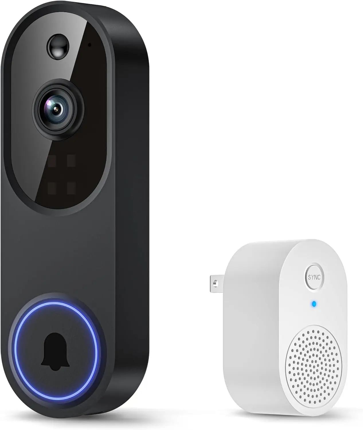[USA Stock] - 1080p Smart Video Doorbell Camera with AI Motion Detection, Night Vision, Cloud Storage, 2 Way Audio, Battery Powered, 2.4GHz Wi-Fi Only