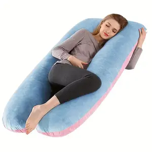 U-Shaped Extra Large Pregnancy & Adult Luxury Full-Body Maternity Sleep Pillow - Removable Cover, Adjustable Firmness, Ergonomic Support for Back, Hips, Legs, Belly & Abdomen - Ideal for Side Sleepers, Mother’s Day Gift