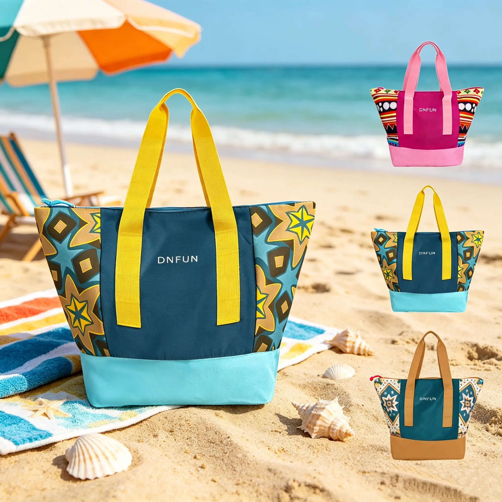 Waterproof Nylon Tote Bag for Women, Large Travel Shoulder Bag with Zipper for Work, Beach & College, Fits 15.6-Inch Laptop, Bags For Women