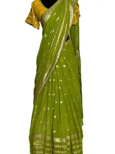Georgette Saree with Golden Border