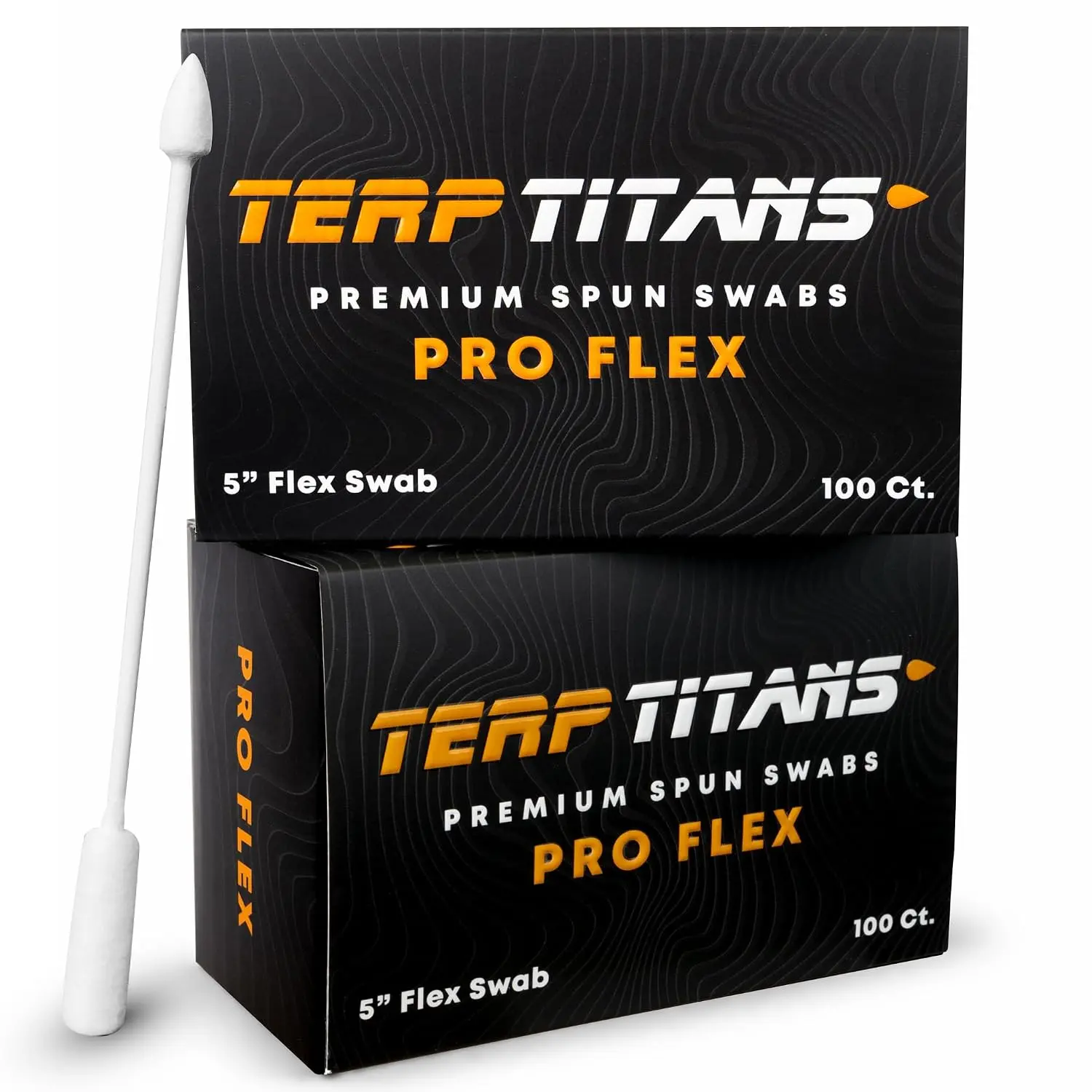 TerpTitans Pro Flex — 2-Pack (100ct Boxes) | Flexible 5-inch Cotton Swabs | Barrel Tip For Max Absorption and Fine Point Tips For Tight Spaces