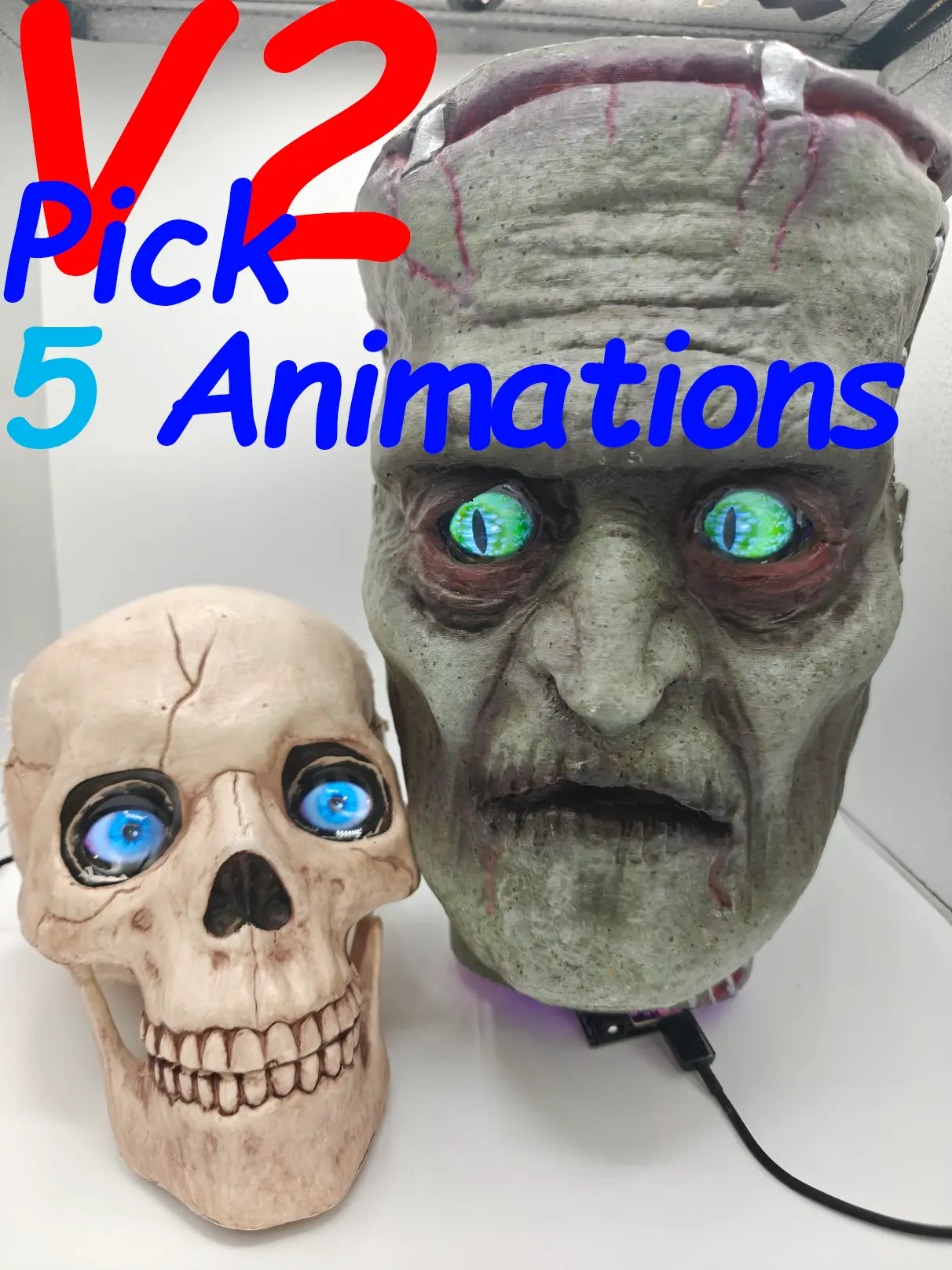Digital Eyes Kit V2 – 5 Switchable Animated LCD Eyes for Halloween Props, Masks, Cosplay & DIY Builds