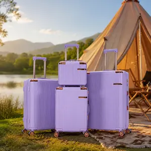 3-Piece Luggage Set (Includes Makeup Bag) — A Durable Travel Essential, Featuring a Carry-On Suitcase with 360° Spinner Wheels