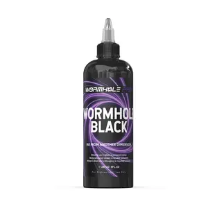 WORMHOLEPRO Professional Black Artist Tattoo Ink 30ML & 240ML Vegan Fade-Resistant for Body Art Halloween Makeup & Canvas Smooth & Skin-Safe - Cosmetic