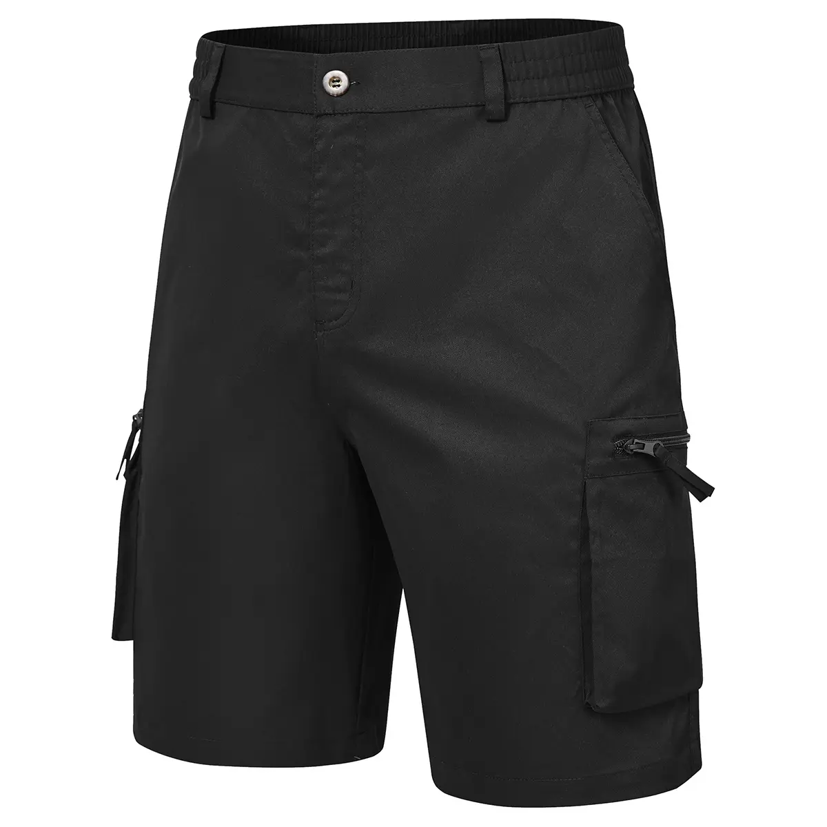 Men's 9" Inseam Stretch Waist Zipper Cargo Shorts with 6 Pockets Casual Menswear Plain Beige Tropical Summer Clothes Motocross Black Belt #FathersDayGift#Summervibes,clothes for back to school,first day of school outfits