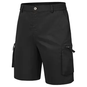 Men's 9" Inseam Stretch Waist Zipper Cargo Shorts with 6 Pockets Casual Menswear Plain Beige Tropical Summer Clothes Motocross Black Belt #FathersDayGift#Summervibes