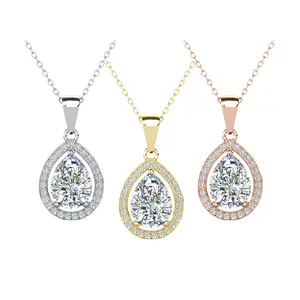 Cate & Chloe Isabel 3-in-1 Necklace Jewelry Set – Hypoallergenic 18k Gold Plated Crystal Teardrop Pendant Necklace – 3 Necklaces with Simulated Diamond Crystals, Each in a Luxury Gift Box – Perfect Stress-Free Gifts