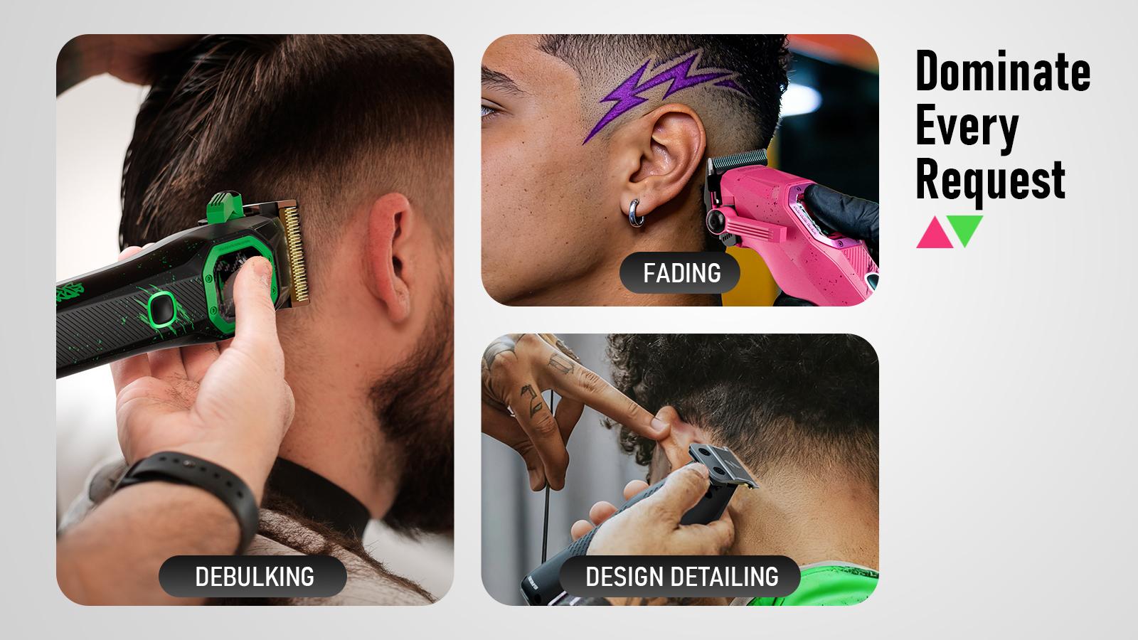 Suprent FANGS Vector Clipper – 13,000 RPM AI Controlled Motor Unique U-Shape Blade- Dual Mode Lever LED Light- Professional Hair Trimmer for Barbers-Gift for man