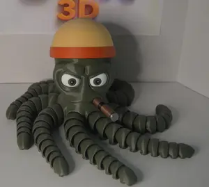 General Octopus Fidget Toy with Unique Hat and Flexible Tentacles for Stress Relief and Fun Rough Feel Sensory Experience Ideal for Kids and Adults