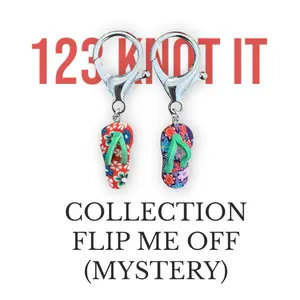 Flip Me Off (mystery colors) - Stitch Marker Set of 2 large clasp for crocheting