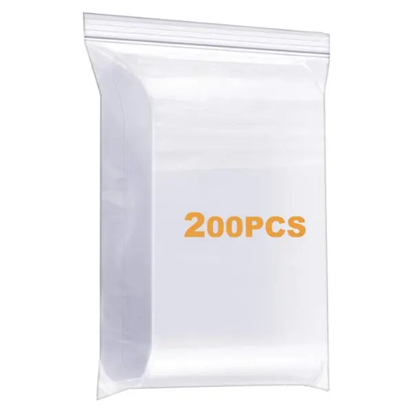 200 Pack 2" x 3" Durable Small Thick Clear Zip Poly Seal Lock Bags Heavy Duty 4 Mil Reclosable Plastic Zip Bag Jewelry Earrings Necklace Ring Coin Beads Pill Zipper Bags