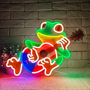 Coqui Frog Neon Sign, Boricua Pride Neon Light Wall Decor, Aesthetic Tropical Night LED Light for Home Bedroom Living Room, Perfect Puerto Rico Souvenir Gift, Man Cave & Party Decor