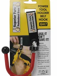 Superior Parts GH7 Hook Drill/Power Tool Holder with Metal Clip Belt