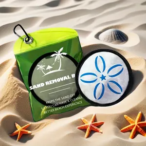 2pcs Beach Sand Remover And Bag Set - Reusable Sand Cleaner, Beach Essentials - Sand-Free Beach Bag, Camping Gadgets, Sand Brush And Sand Remover for Beach Outdoor, Camping And Surfing Activities swim mom