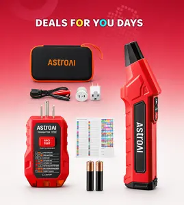AstroAI Portable Electric Circuit Breaker Finder Tool Kit - Integrated GFCI Outlet Tester, Handle, Power Circuit Tester, Car Diagnostic Tool, 4 Adapters, Light Socket for Home/Workshop Breaker Location Tracing with Quick Indicators