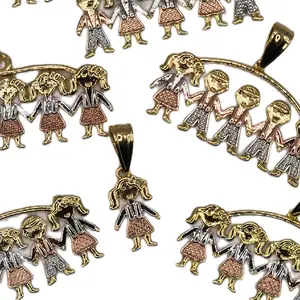 Tricolor Boys and Girls Pendant - Design Variety 1-5, Colorful Charm, Chain Not Included, Selection of Tricolor Pendants for Boys and Girls