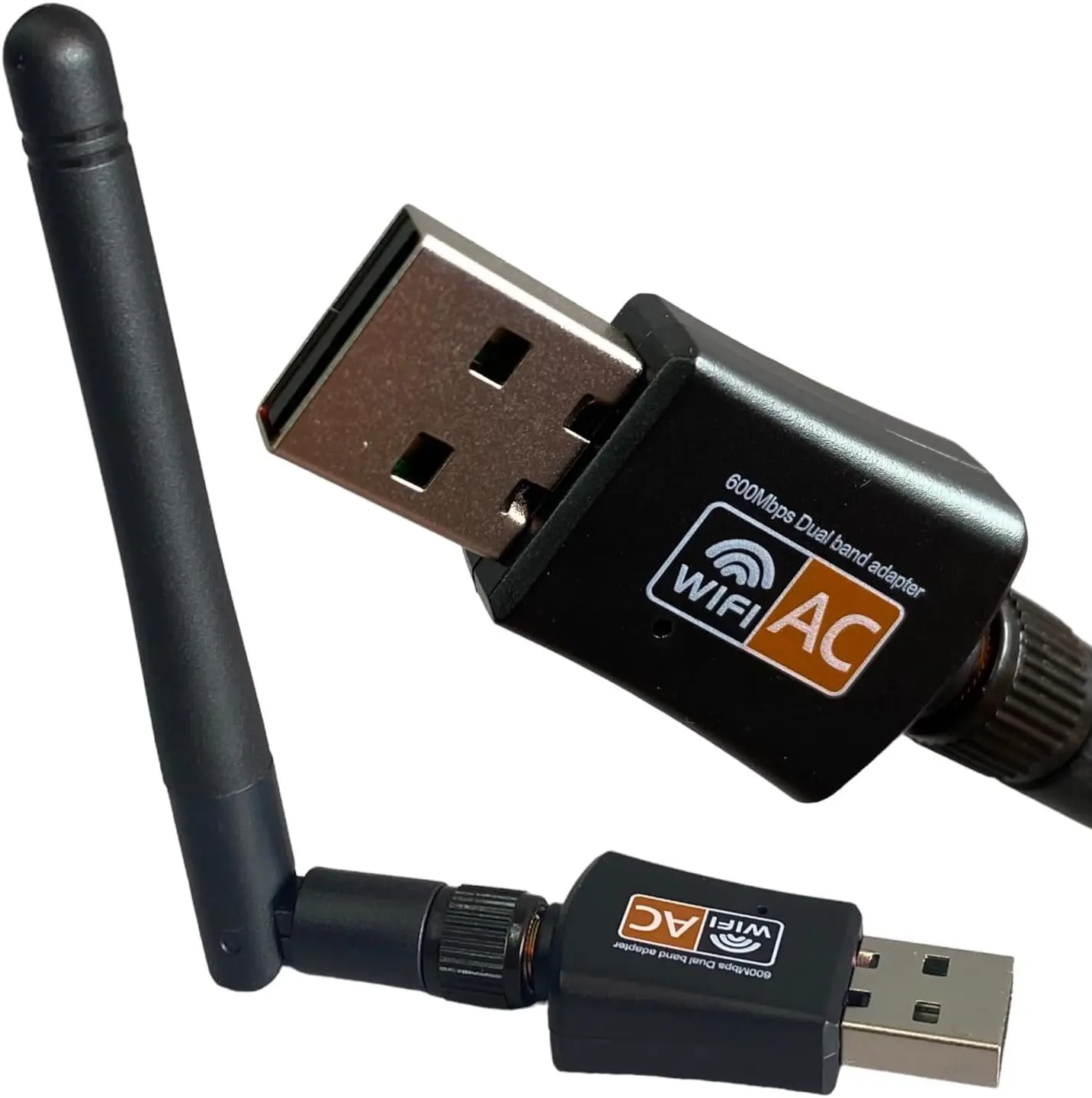 AC600 Mbps Dual Band USB WiFi Adapter with Antenna for Desktop PC & Laptop 2.4/5GHz Wireless Receiver Compatible with Windows 11/10/8/7/XP/VISTA MAC LINUX
