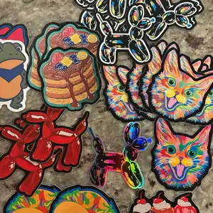 3 hand drawn Adhesive Vinyl stickers!