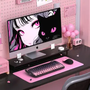 Mofii Cute Cat Keyboard Mouse Set, Ergonomic Design Keyboard, Wireless Connection, Us Qwerty, Ambidextrous, Optical Movement Detection, No Batteries Included, Ergonomic Round Keyboard