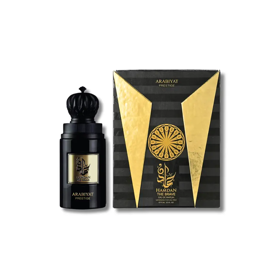 Arabiyat Prestige The Brave Eau De Parfum for Men, Long-Lasting Woody and Powdery Perfume, 2.5 fl oz / 75 ml, Perfumes, Men's Fragrance, Edp, Adults, 75Ml, Alcohol Base, Single Item, All Seasons, Contains Alcohol, Arab Perfume