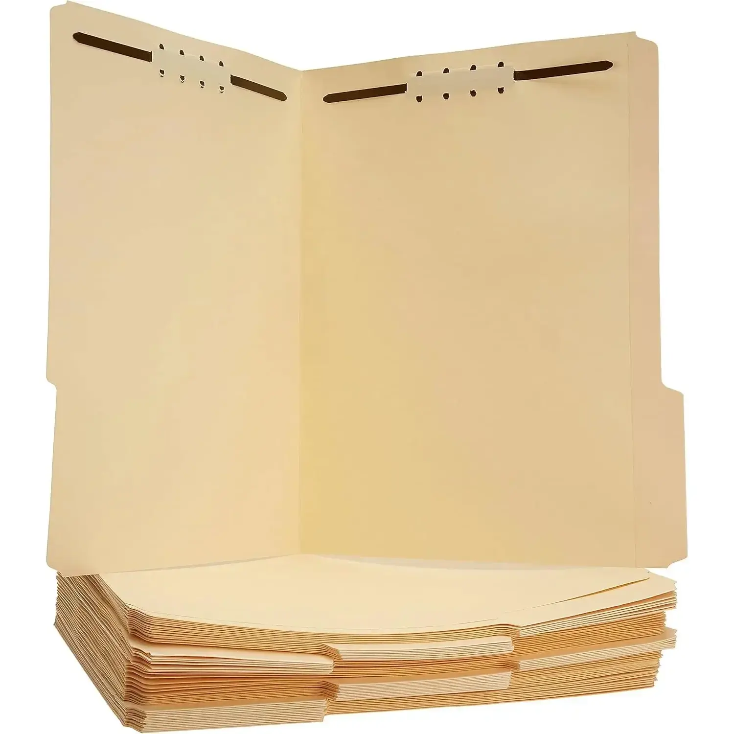 Manila File Folders with Fasteners for Organized Filing, Letter Size, Beige, 50-Pack