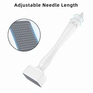 Titanium microneedle stamp - 0-3mm adjustable skincare tool - Ergonomic handle and premium materials - Portable and easy to use, suitable for beginners - White