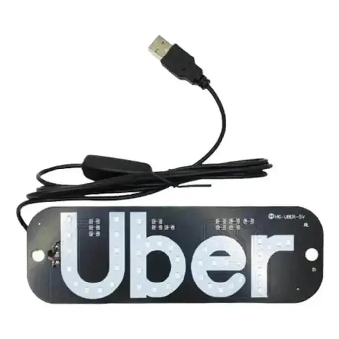 Uber LED Taxi Light Sign – Dual lyft Color Blue & Pink, USB Powered with On/Off Switch, Suction Cup Mount for Windshield
