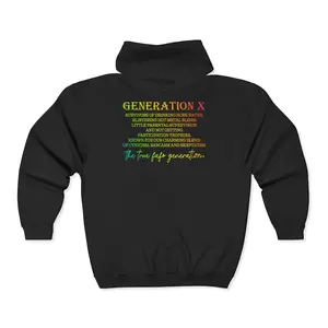 Generation X rainbow text | Retro text back print