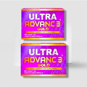Ultra Advance 3 Gold (2 Pack), 30 Capsules Herbal Mix Reinforced Formula (500 mg ea) - Dietary Supplement