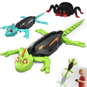 Wall Climbing RC Chameleon Toy for Kids, Rechargeable Remote Control Lizard Toy with Glowing LED Eyes, Dual Mode Floor & Wall Driving, Wall Defying Fun, Christmas Halloween Birthday Gift for Boys Girls