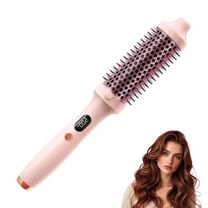 Blowout Boost Thermal Brush 1.5 inch for Blowout Look, hair curler,Tourmaline Ceramic Negative Ion Technology with LED, Settings Dual Voltage，120-240V Universal Voltage