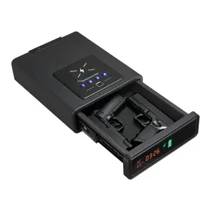 summervibes VEVOR Gun Safe, Heavy Duty Handgun Safe with Fingerprint/Password/Key, 3-Way Quick Access Firearm Case Box with Lighting for 2 Pistols 2 Magazines, Pistol Gun Box for Nightstand Bedside Desk Car, Anti Theft Safes, Digital Lock Safe, Fingerprin