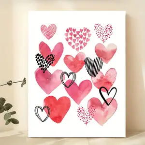 Love Print Poster,  Hearts Valentine Art Poster Wall Art For Living Room, Wall Decor For Bedroom, Home Decor Room Decor, less Hanging Photo