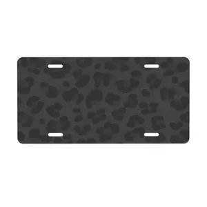 Funny Black Cheetah Leopard Front License Plate Novelty Vanity Tag Aluminum Metal Car Accessory with 4 Holes 6 * 12 in Made in USA for US Canada Men Women Car License Plates License Plate