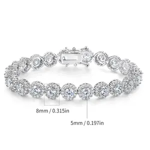 Round Link Tennis Cuban Bracelet – CZ Minimalist Chain for Him & Her, Luxe Everyday Jewelry Gift