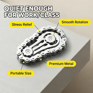 Bike Chain Fidget Spinner - ADHD Anxiety Relief Focus Toy for Adults & Kids, Metal EDC Stress Reducer, Calming Sensory Toy for Work/Class