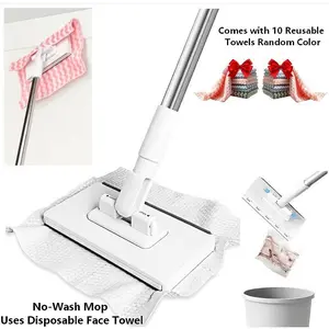Multi-Purpose Reusable Cleaning Mop with Clamp – Secure Holder for Paper Towels, Rags & Wet Wipes, Floor & Home Cleaning Tool for Kitchens, Bathrooms & Living Areas, Easy-to-Use Mop, Ideal Gift for Moms, Busy Homeowners & Cleaning Lovers