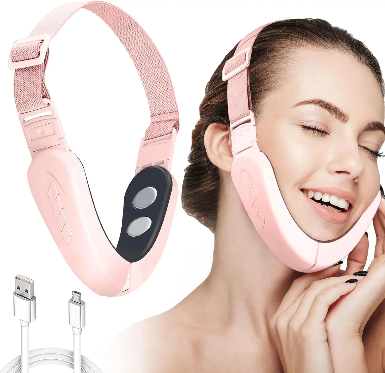 V Face Double Chin Machine - 6 Modes 12 Intensity Levels  Lifting Firming for Tightening Skin Facial Massage for Women Comfortable Ergonomic Design USB Rechargeable