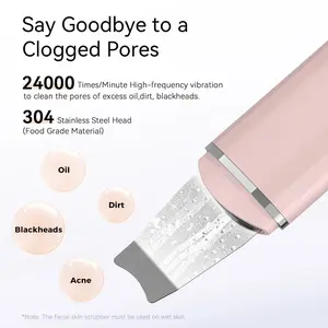 ANLAN Ultrasonic Skin Scrubber Deep Cleaning Limpieza Facial Pore Spatula EMS Face Lifting Ultrasonic Peeling Skin Care Tool