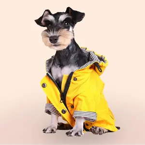 Striped Dog Raincoat, 1 Count Waterproof Dog Rain Jacket, Dog Coats Waterproof Jacket, Pet Raincoat For Small Medium Dogs, Pet Supplies