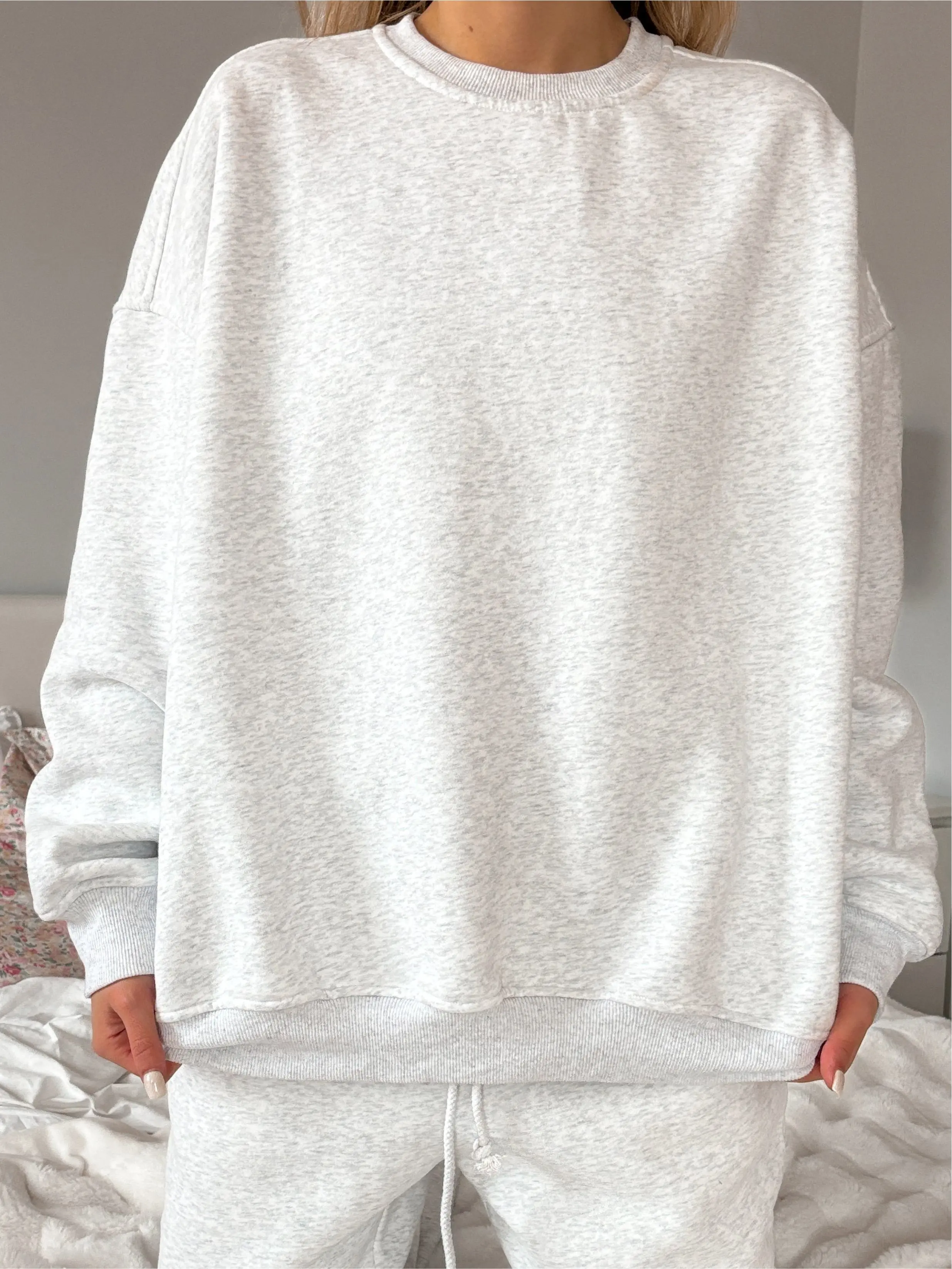 Pearl Grey Basic Blank Sweatshirt