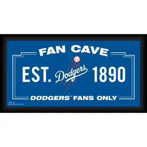Los Angeles Dodgers Framed 10" x 20" Fan Cave Collage