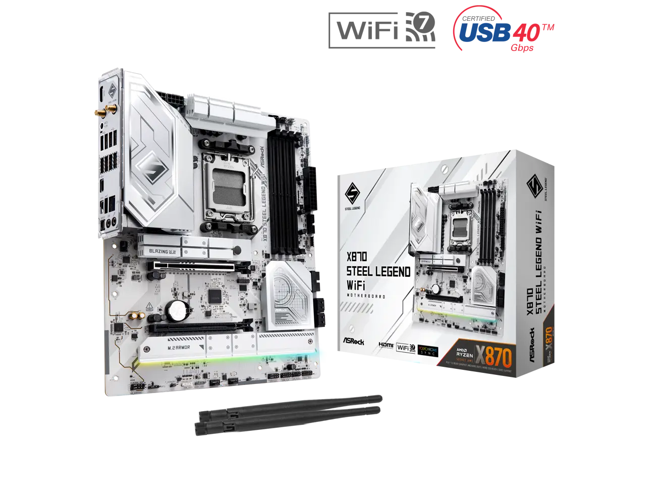 ASRock X870 STEEL LEGEND WIFI AM5 AMD X870 ATX Motherboard