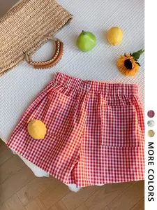 Women's Plaid Print Gingham Shorts, Checkered Shorts, Casual Comfy Shorts for Daily Wear, Ladies Bottoms for All Seasons