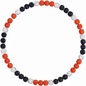 Baseball Beaded Necklace for Men, 16in/18in Glitter Rhinestone Sparky Discoball Drip Chain, Gifts for Baseball Player Team Lovers