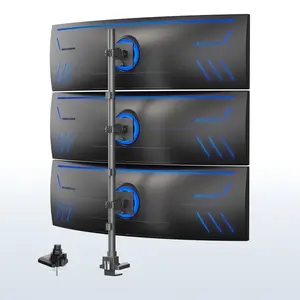 Triple Ultrawide Vertical Monitor Extra Tall Desk Mount - Up to 49" Screens