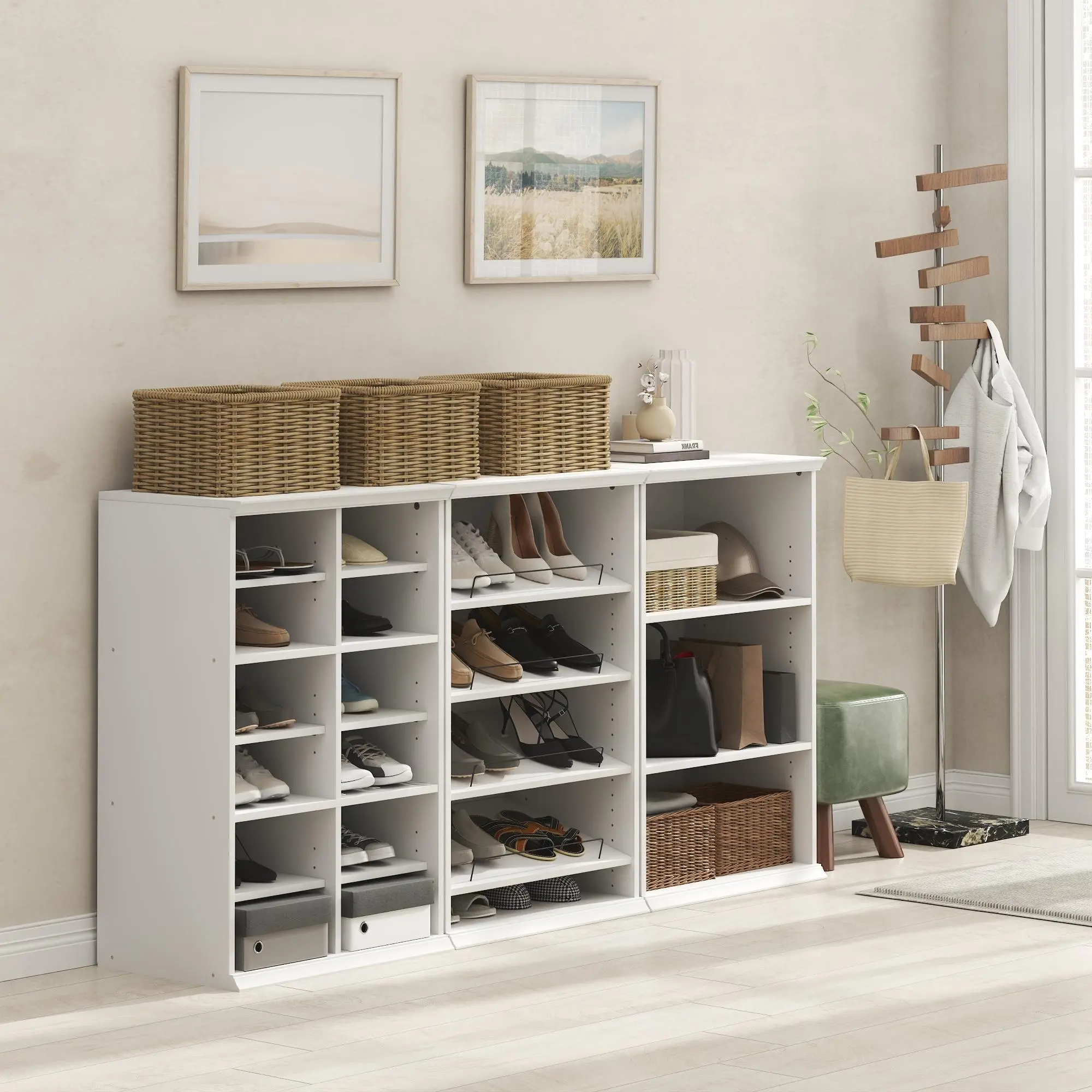 FANO Closet Organizers and Storage, 12-Cube Closet Organizer with Adjustable Shelves, Stackable Open Shelf Closet Shelves, 15.4 x 23.6 x 36.2 for Wardrobe, Bedroom, Living Room, White, Closet Storage for Bedroom and Small Spaces