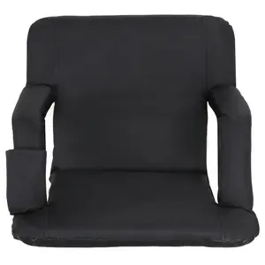 ZENY Portable Stadium Chair Seat for Bleacher W/Back - 6 Reclining Positions, Black