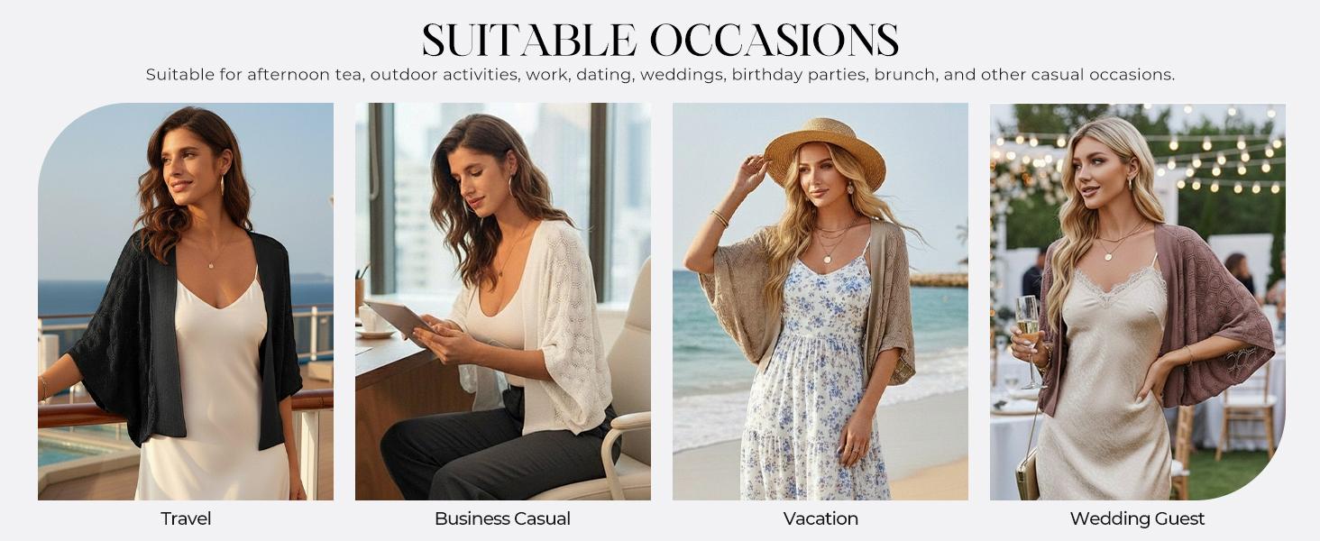 GRACE KARIN Women's 2026 Summer Cropped Batwing Sleeve Crochet Bolero Shrug, Lightweight Polyamide Casual Evening Beach Boho Cardigan - S, 2XL, Hollow, Imported