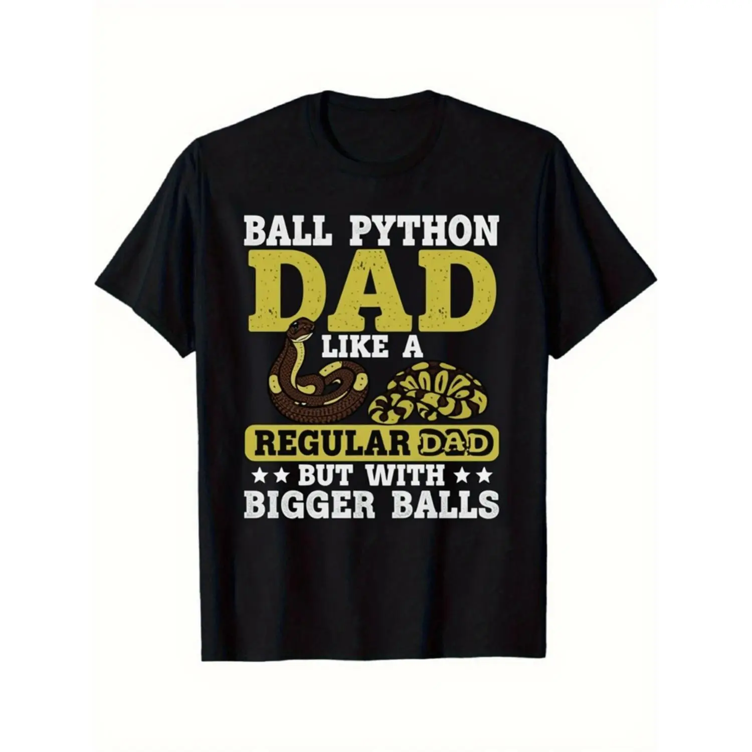 Humorous Reptile Dad Graphic T-Shirt – Soft & Comfy Short Sleeve Tee for Ball Python Enthusiasts – Perfect Casual Unisex Gift for Men